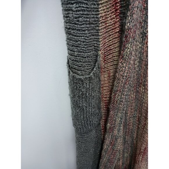 Easel Womens BOHO Duster Cardigan S/M Orange Gray Flare Sleeve Hippie - Picture 4 of 8